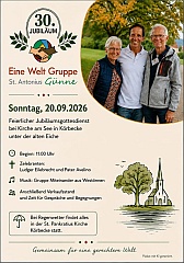 Plakat Jubiläumsgottesdienst Eine Welt St. Antonius Günne